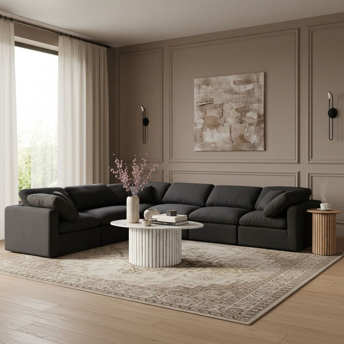 Indulge - Linen 6 Piece Modular Corner Sectional