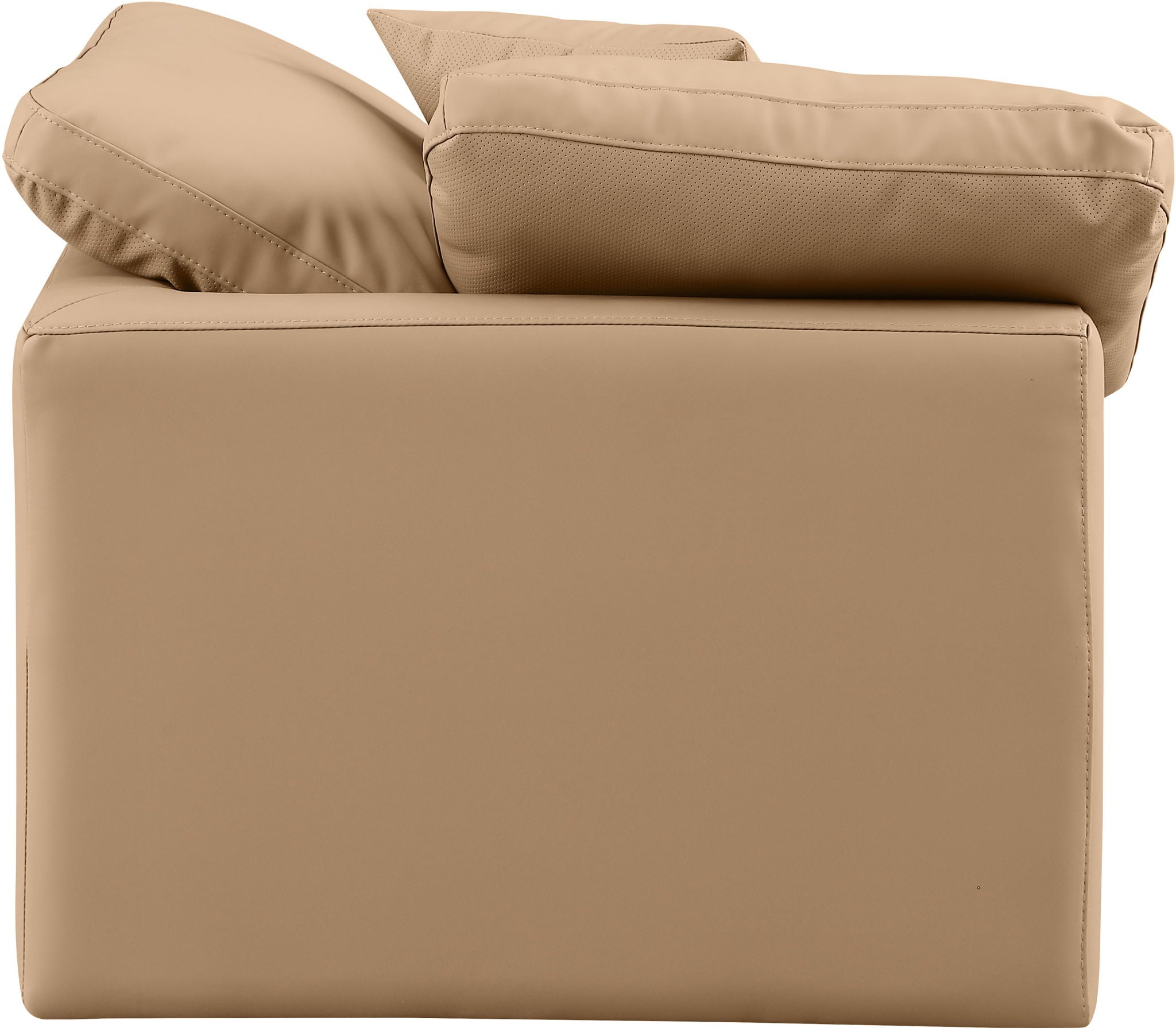Indulge - Faux Leather Corner Chair - Tan