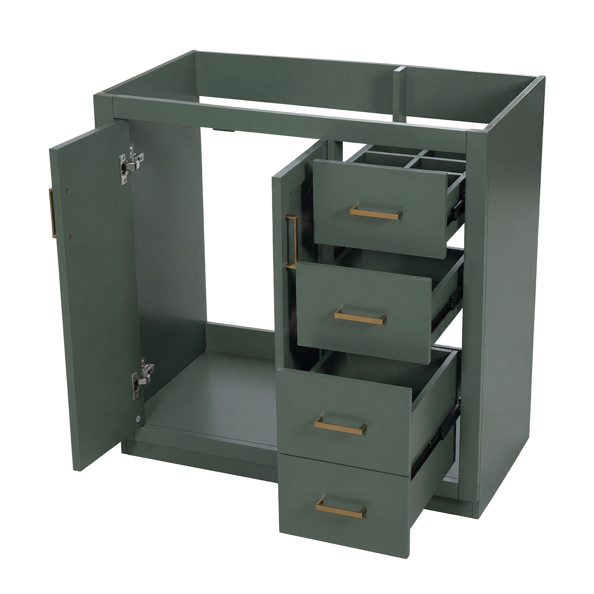 Retro Style Bathroom Vanity, 3 Drawers & Soft Closing Doors