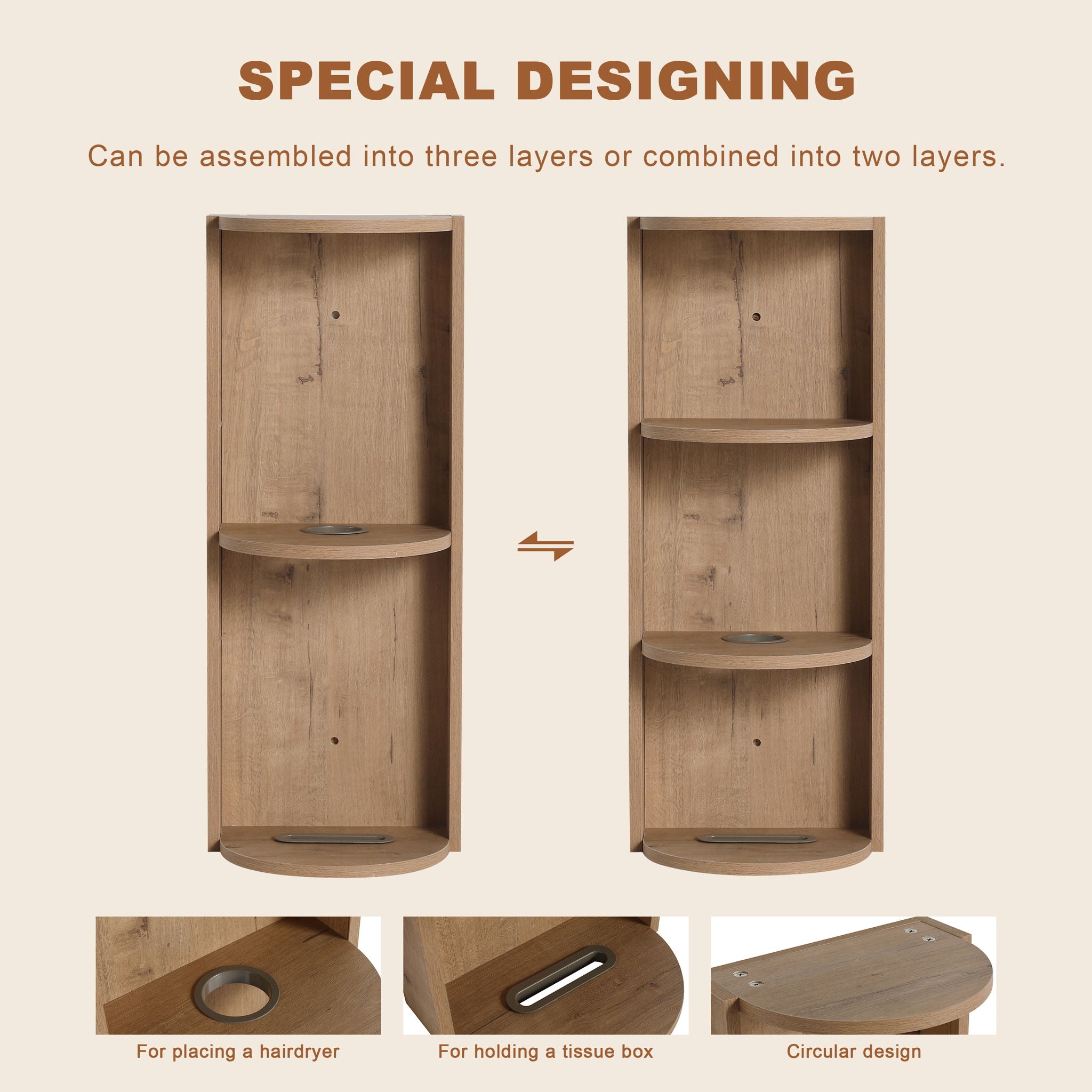 Bathroom Vanity With Art Sink And Storage Rack, Float Mounting Design