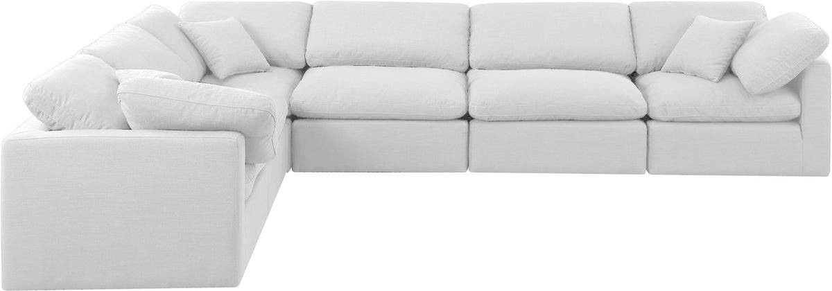 Indulge - Linen 6 Piece Modular Corner Sectional - White