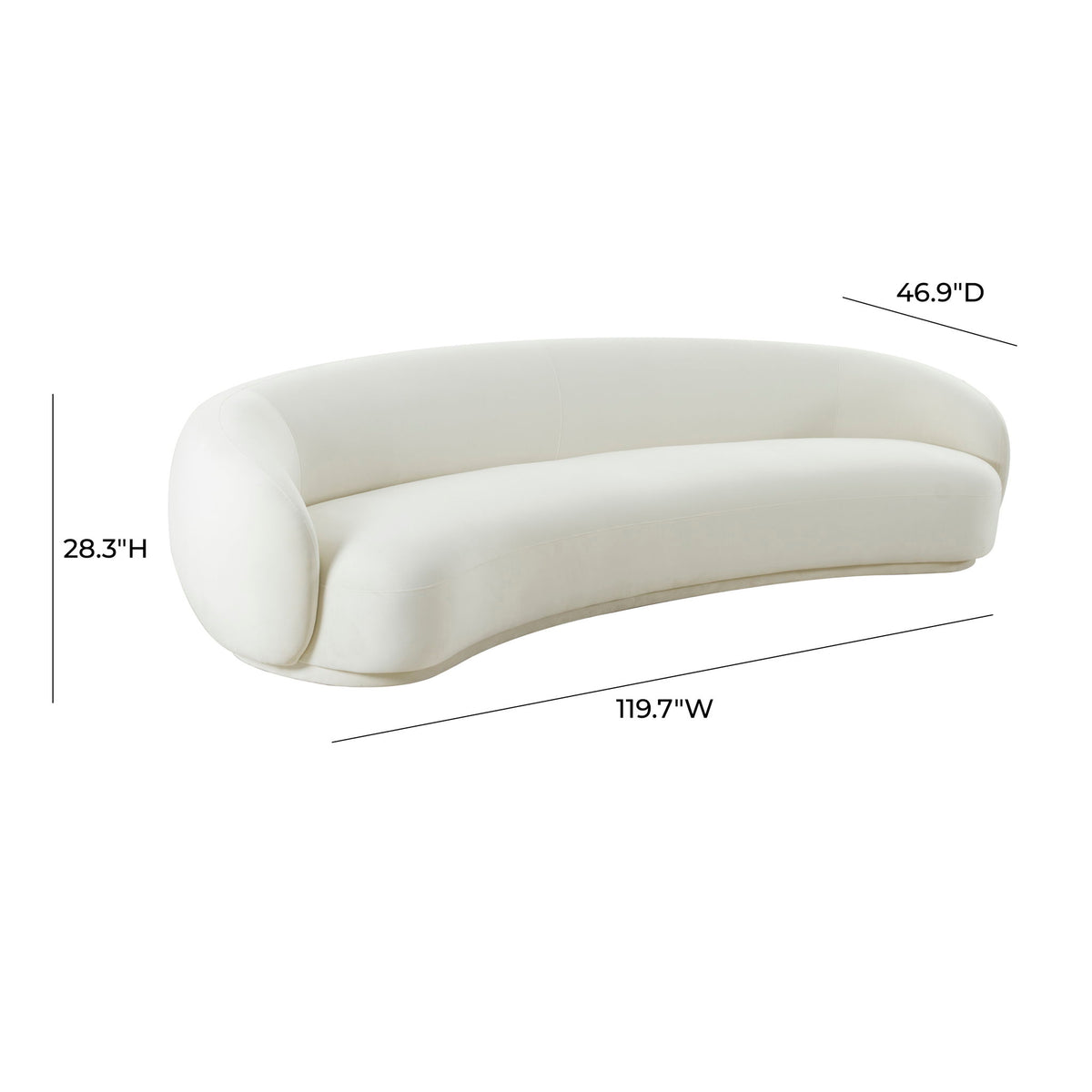 Kendall - Velvet 120" Sofa