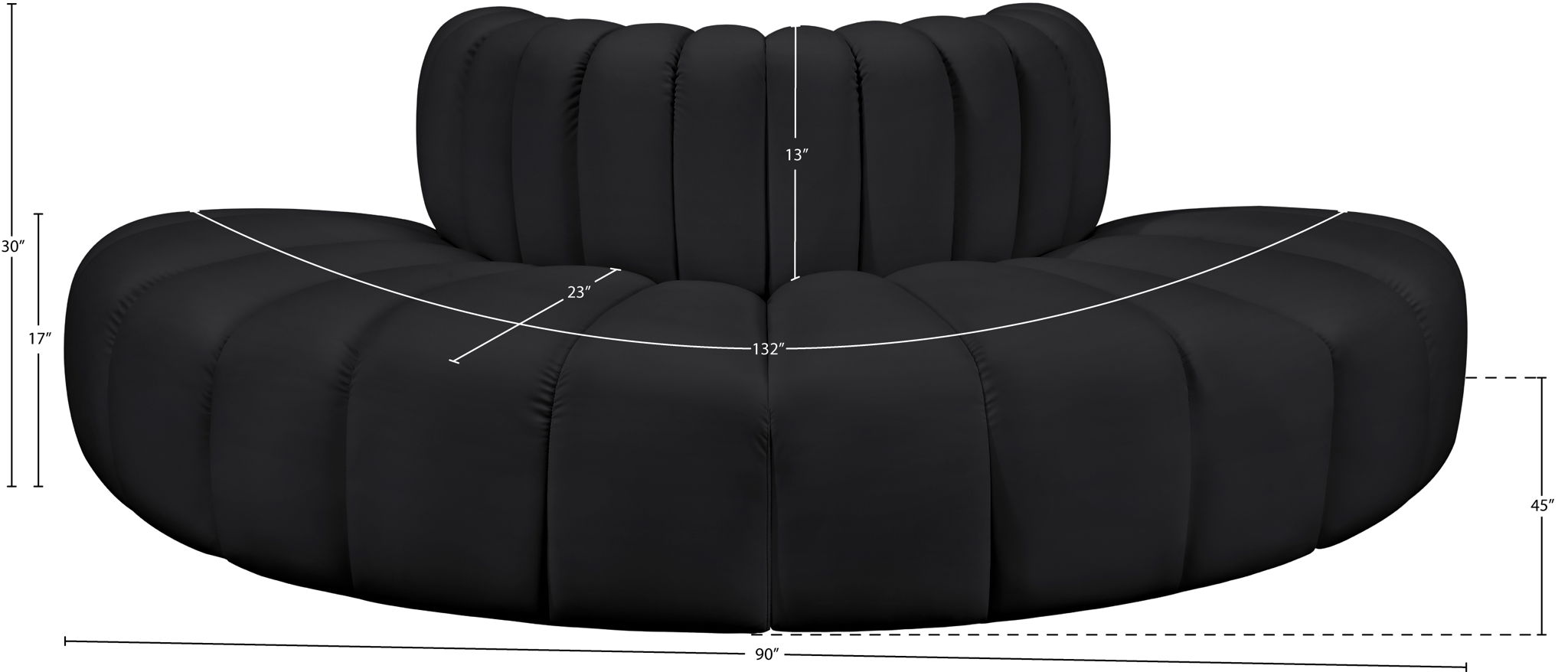 Arc - Faux Leather 4 Piece Modular Sofa