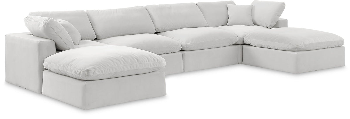 Comfy - 6 Piece Velvet Modular Double Chaise Sectional