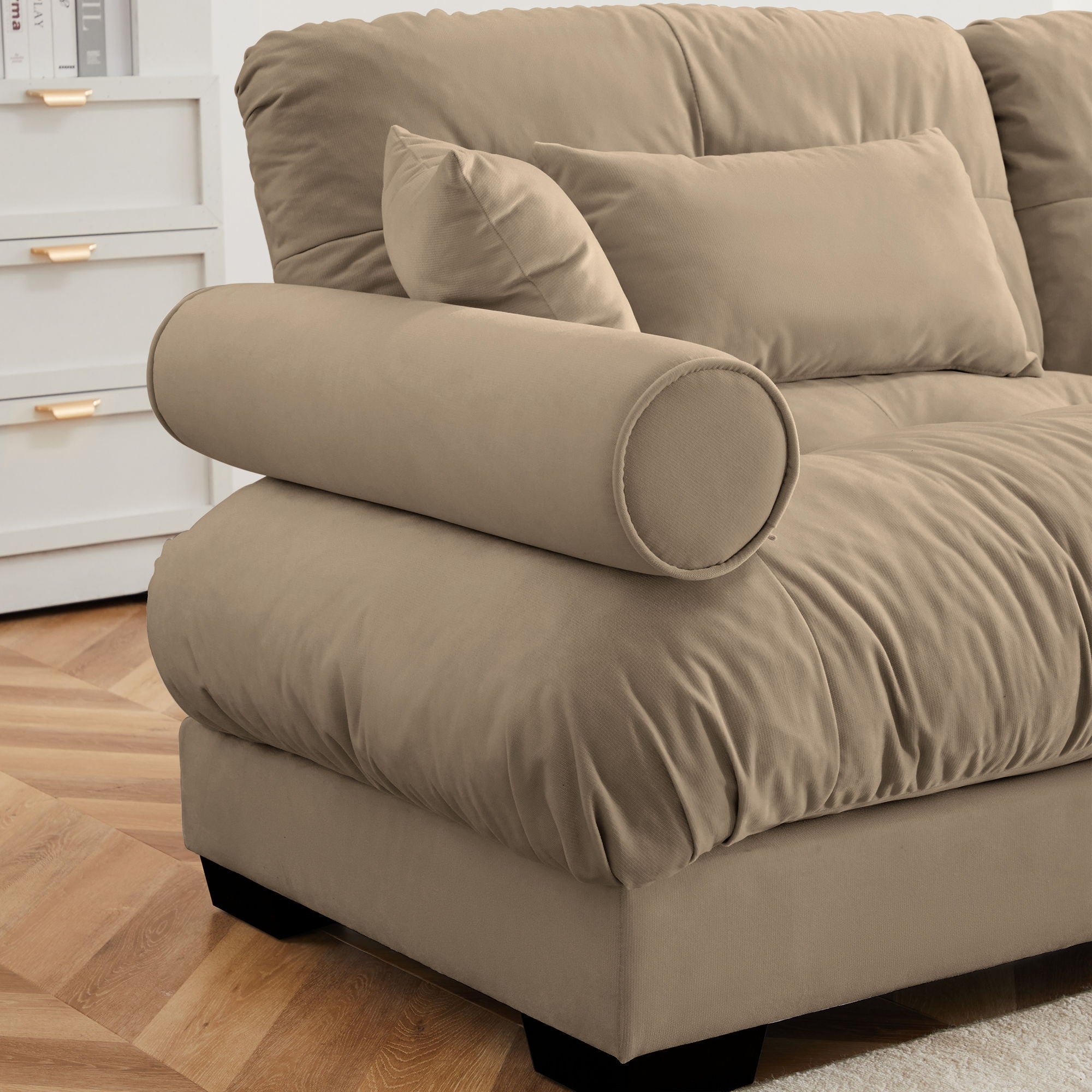 Super Comfort Oversized Modular Sectional Sofa With Movable Ottoman