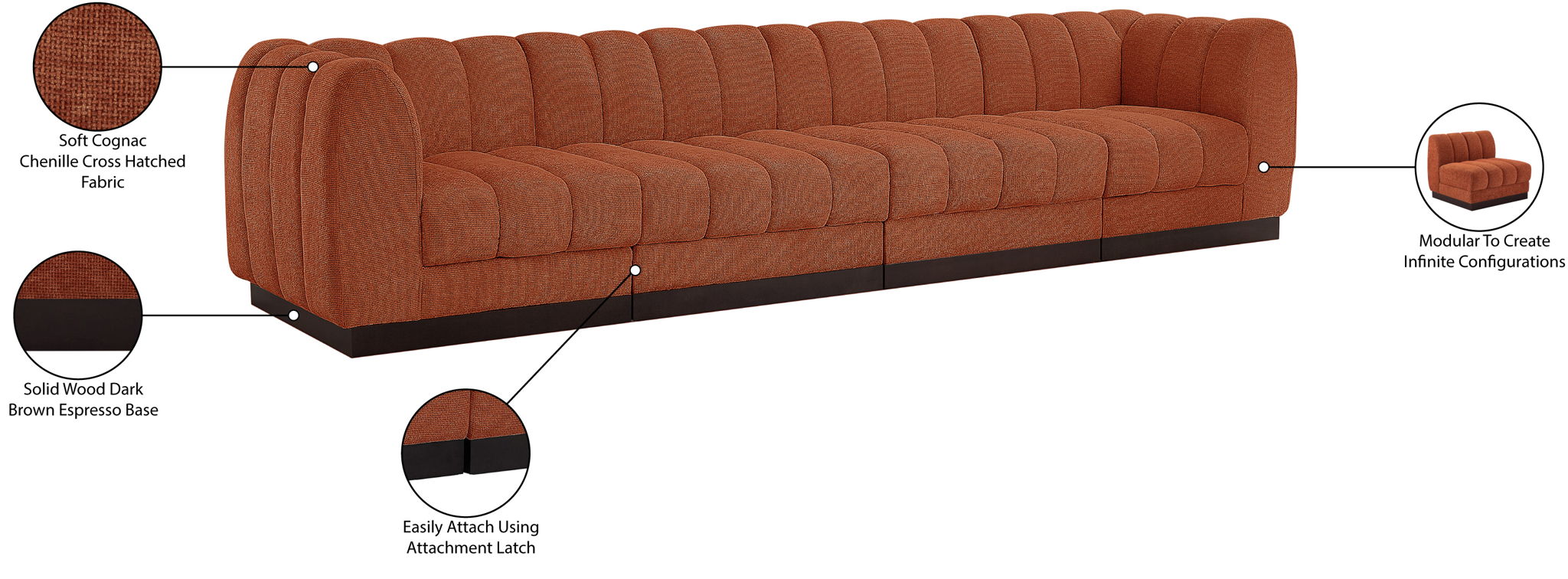 Quinn - 4 Seat Modular Sofa