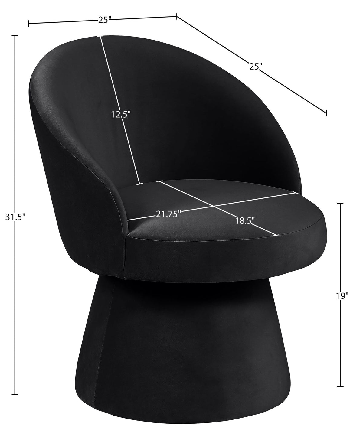 Selene - Upholstered Swivel Dining Chair