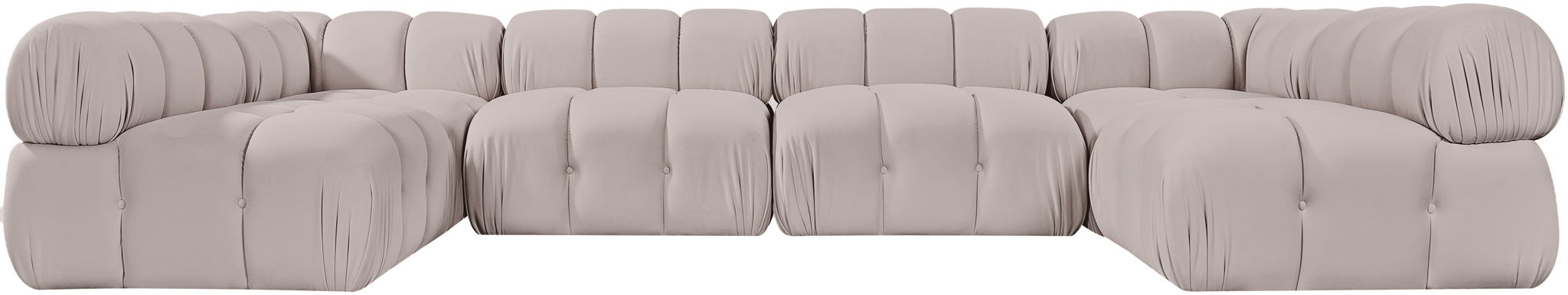 Orin - U-Shaped Velvet 6 Piece Modular Sectional