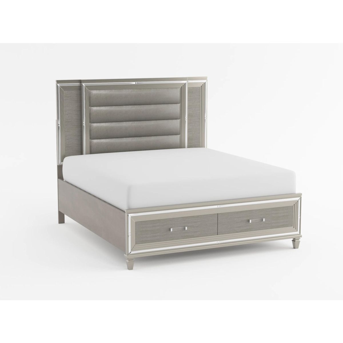 Tamsin - Platform Bed With Footboard Storage, LED Lighting