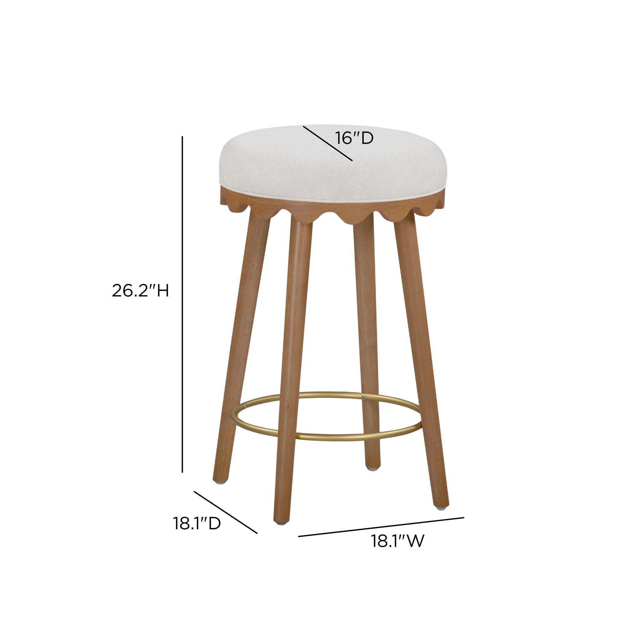 Oodle - Performance Vegan Mohair Light Walnut Stool