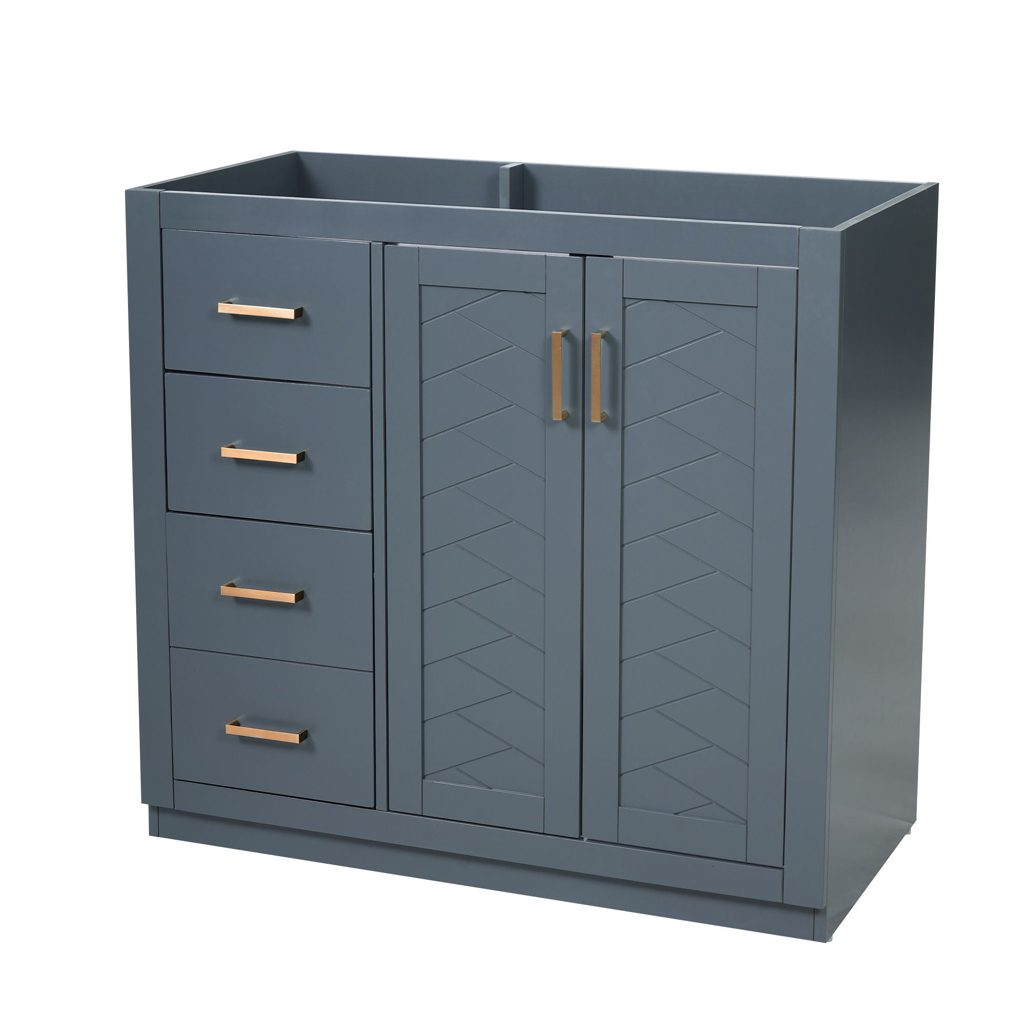 Retro Style Bathroom Vanity, 3 Drawers & Soft Closing Doors