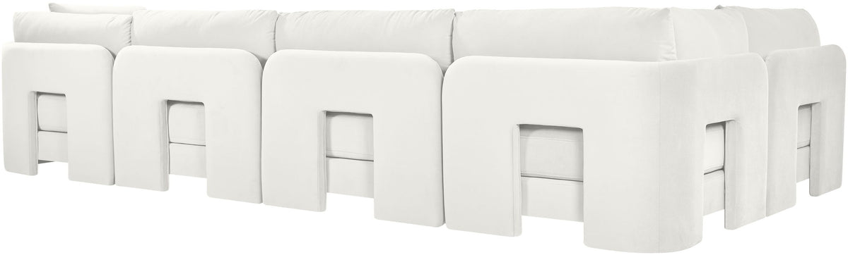 Hammond - Velvet Performance Fabric Upholstered 5 Piece L-Shaped Sectional