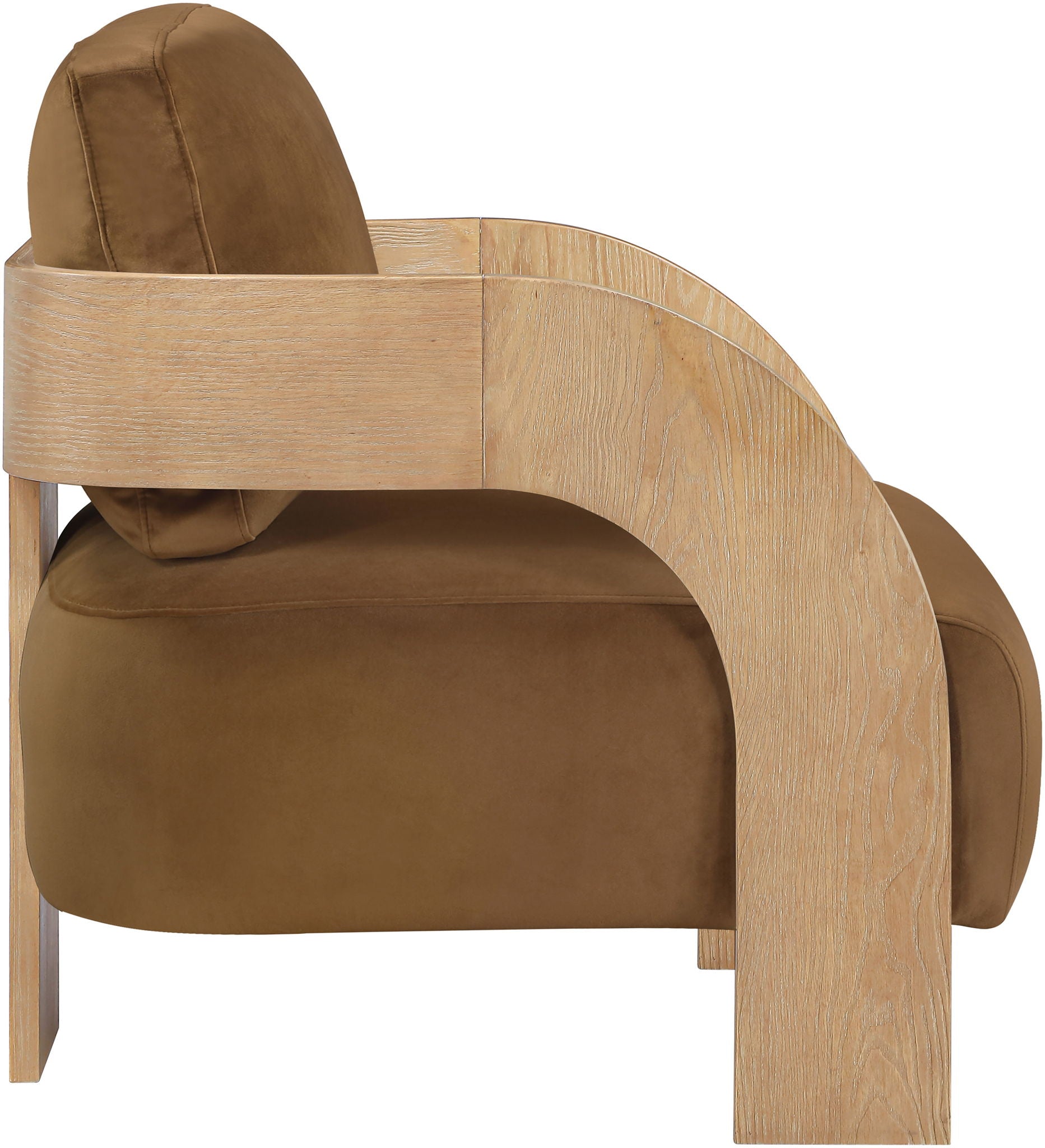 Cedra - Velvet Performance Fabric Upholstered Accent Chair - Natural Frame