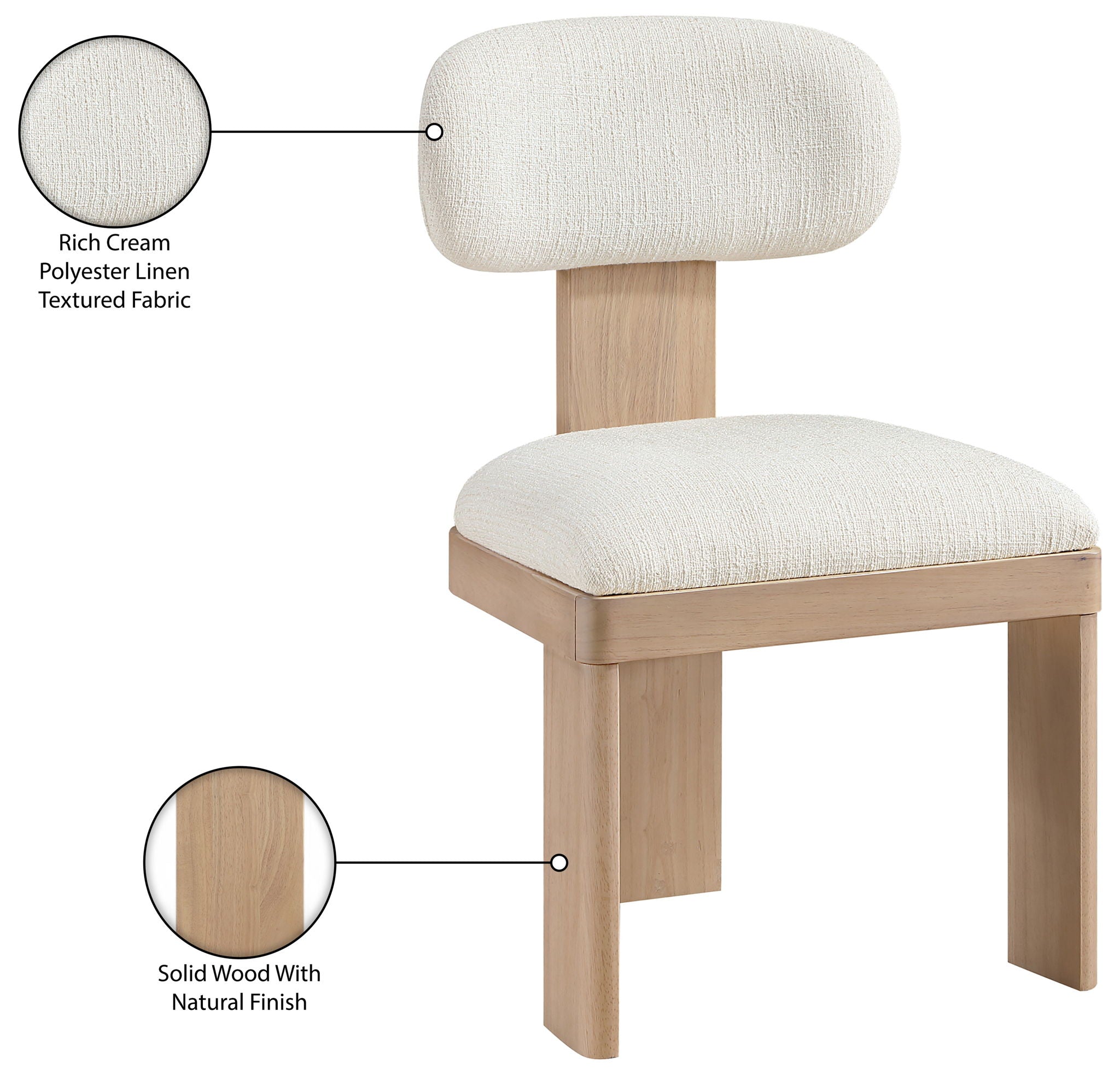 Timbra - Linen Textured Fabric Upholstered Dining Chair (Set of 2) - Natural Base