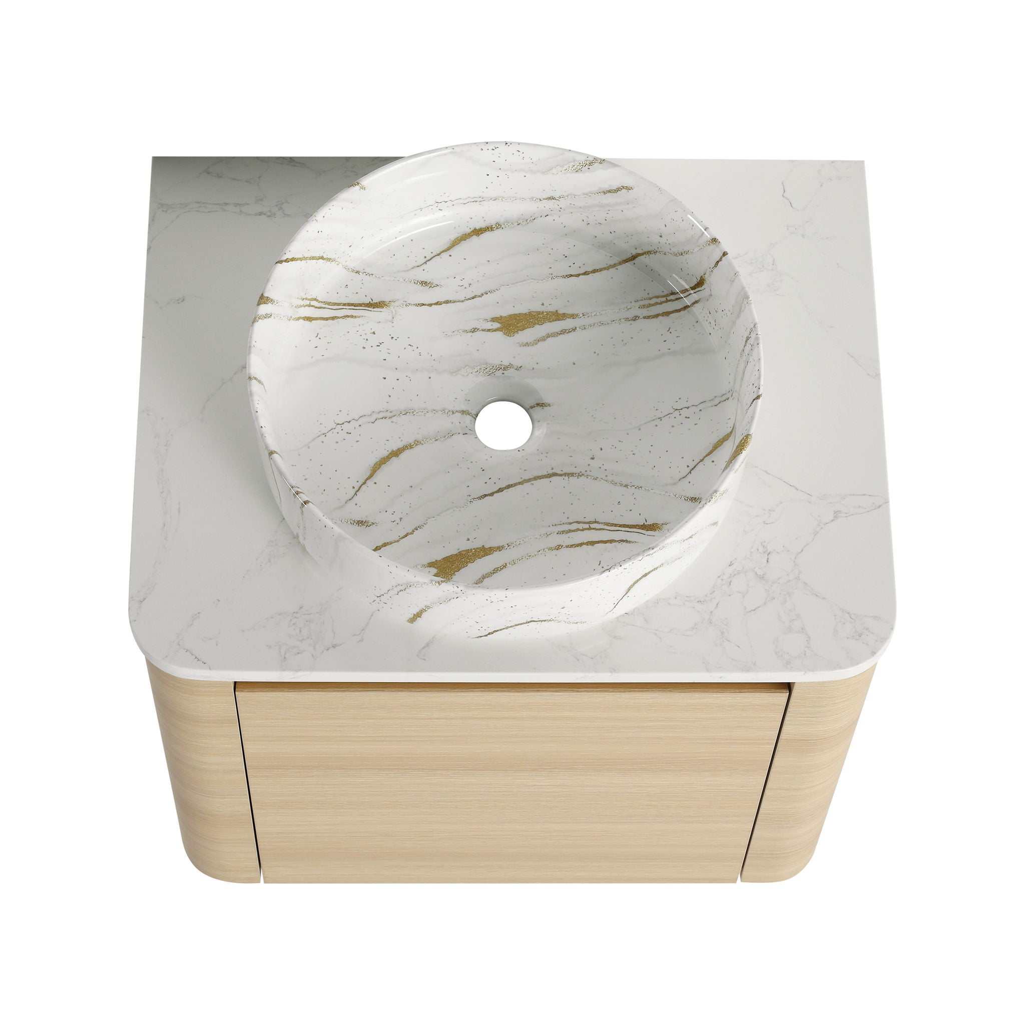 Mounted Bathroom Vanity & Art Sink, Soft Close Door