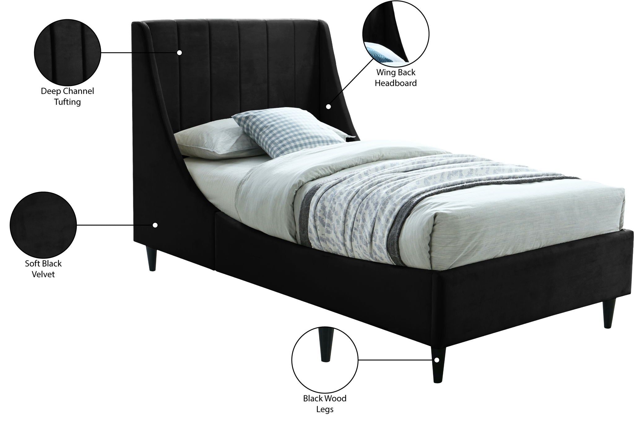 Eva - Velvet Bed