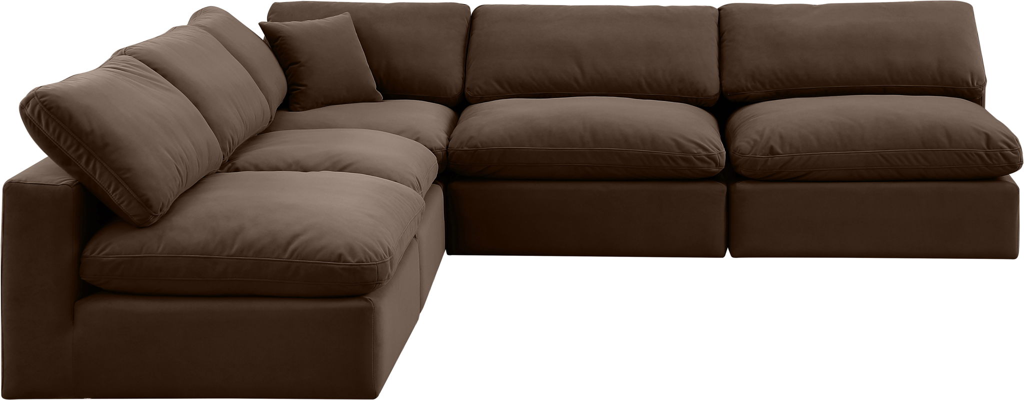 Comfy - 5 Piece Velvet Modular Corner Armless Sectional