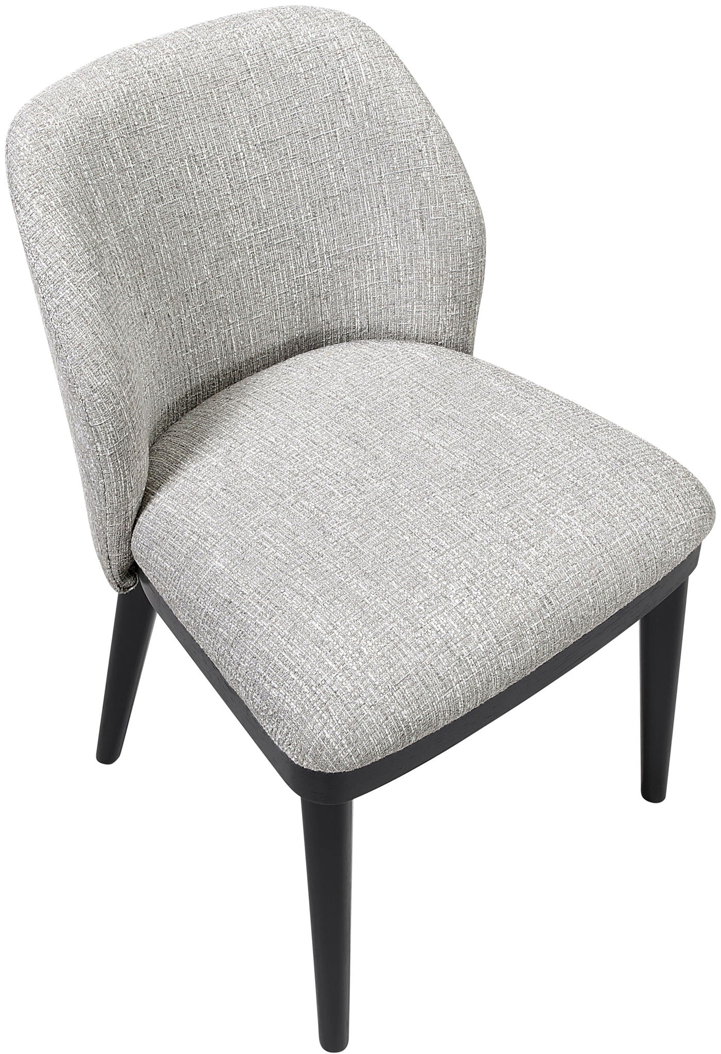 Valeo - Linen Textured Fabric Upholstered Dining Chair (Set of 2) - Painted Black Base