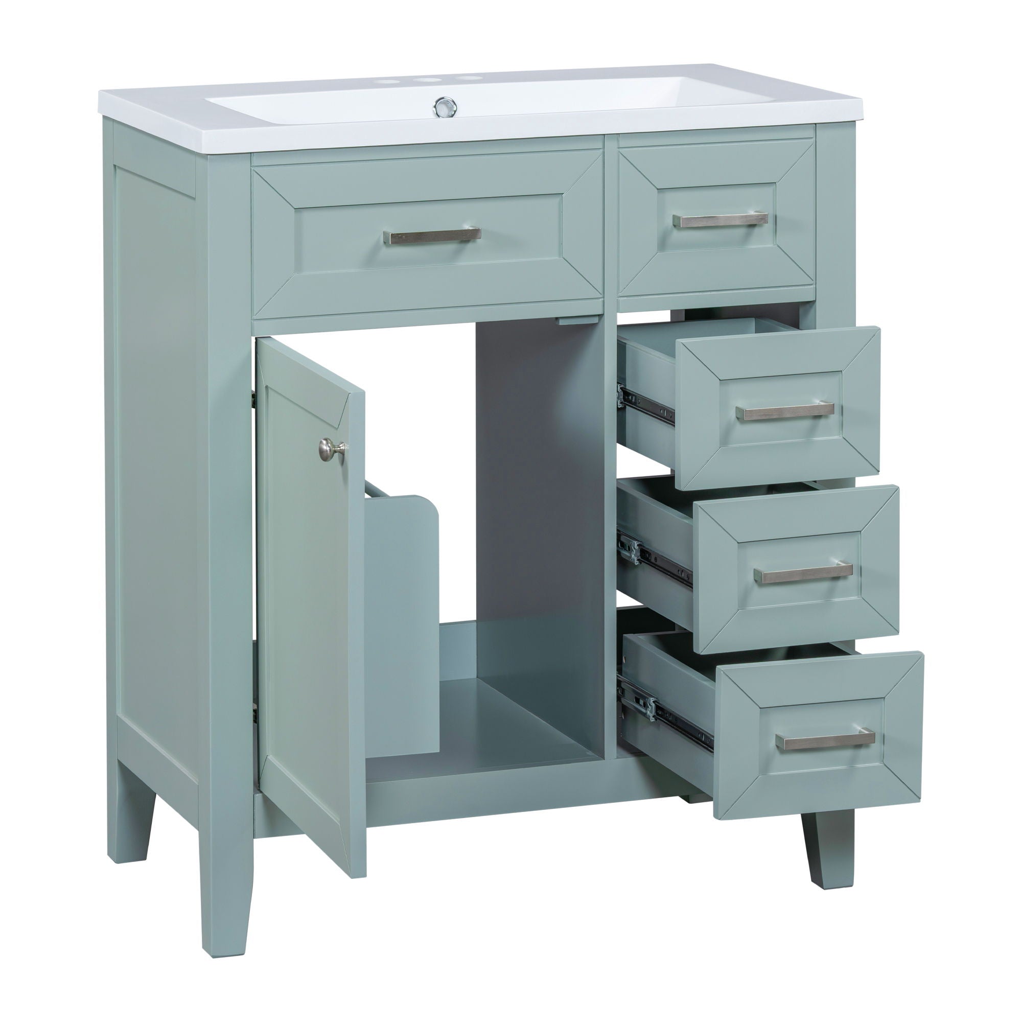 Modern Bathroom Vanity With Sink Combo, 3 Drawers