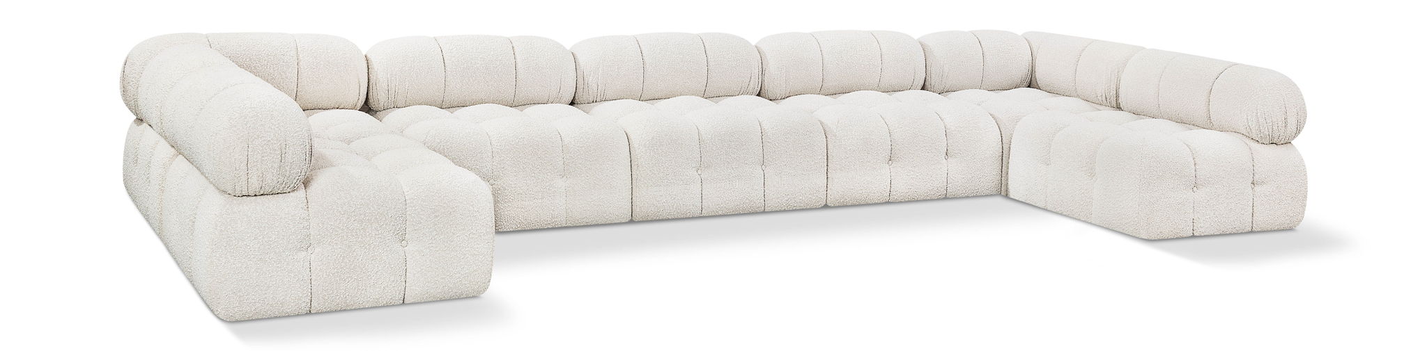 Ames - 7 Piece Boucle Fabric Modular Sectional