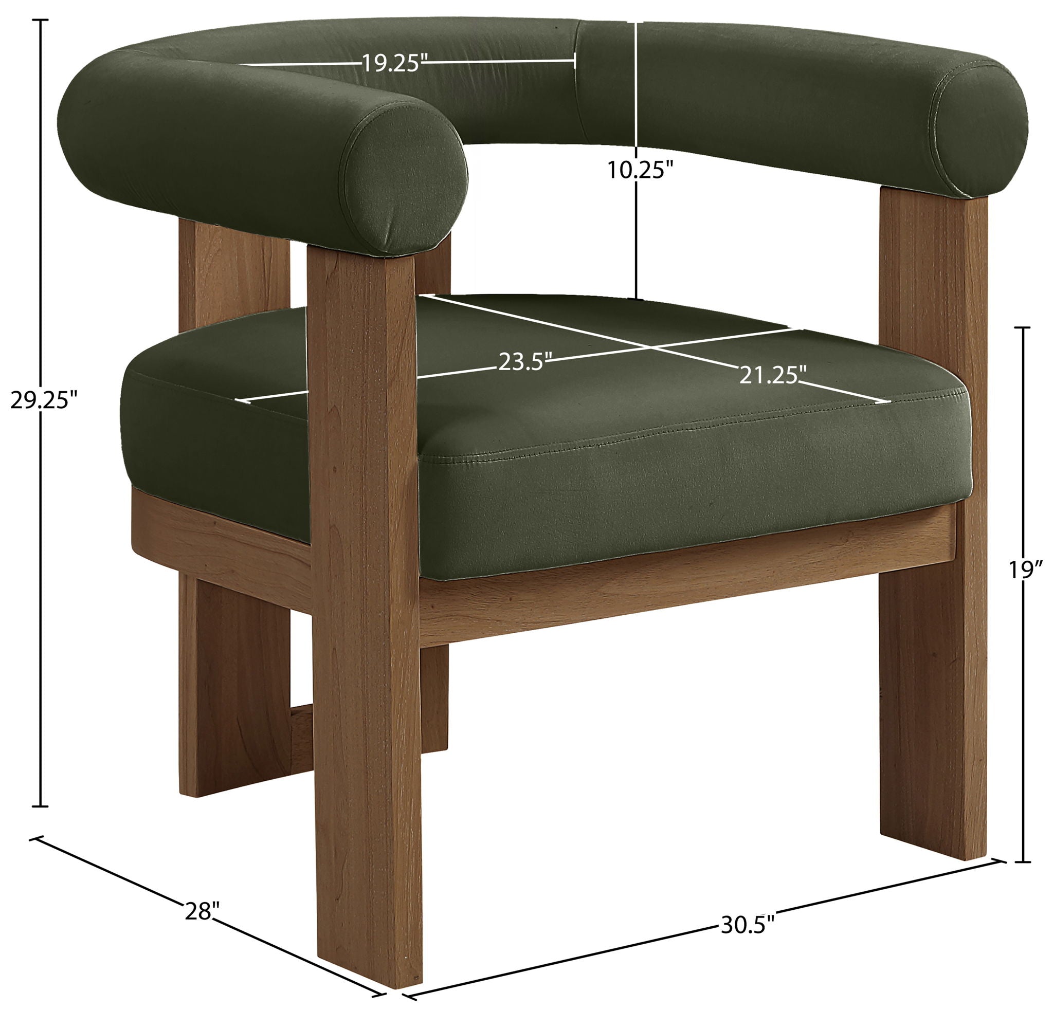Arienzo - Performance Fabric Upholstered Accent Chair - Walnut Base