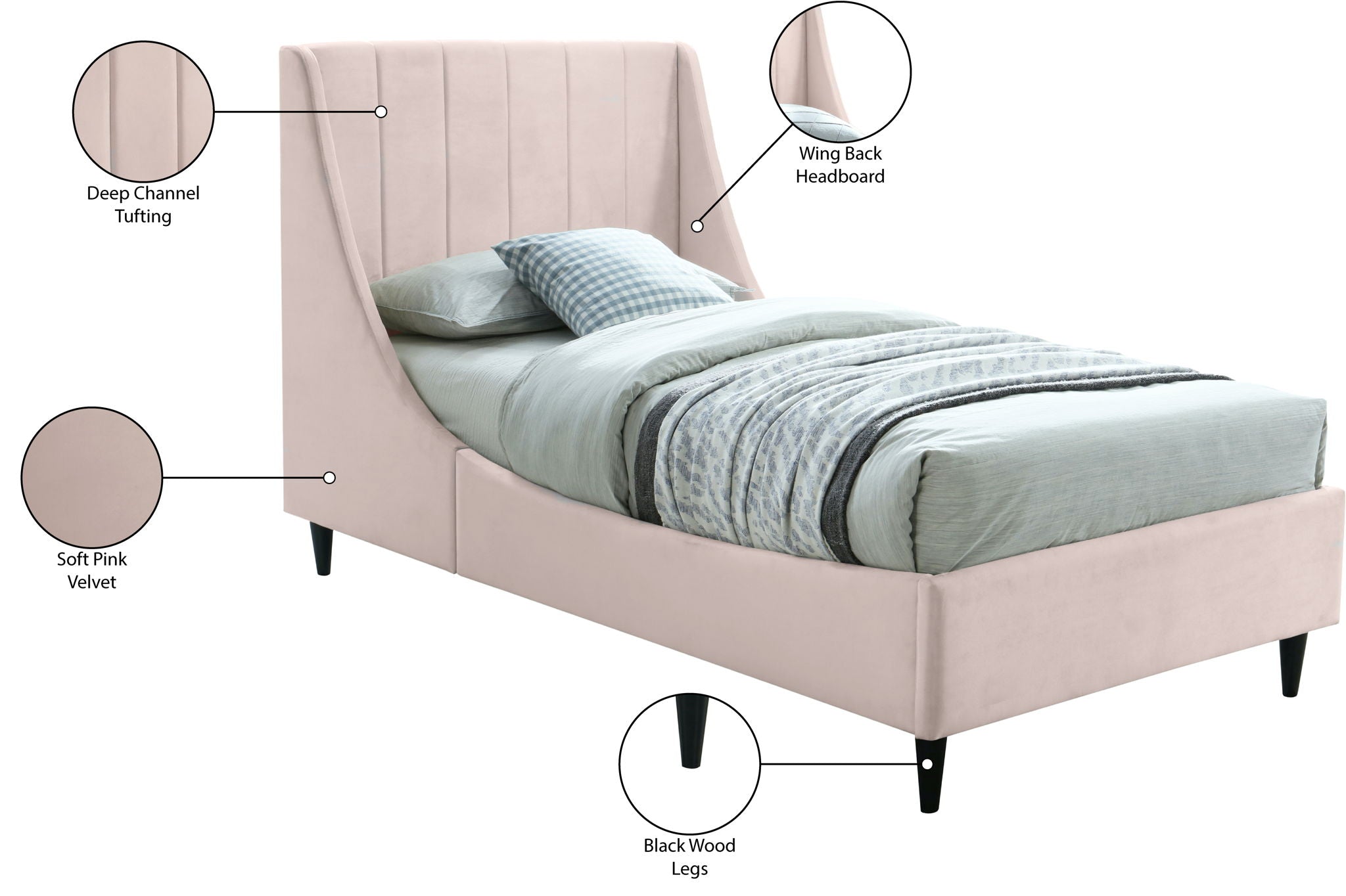 Eva - Velvet Bed
