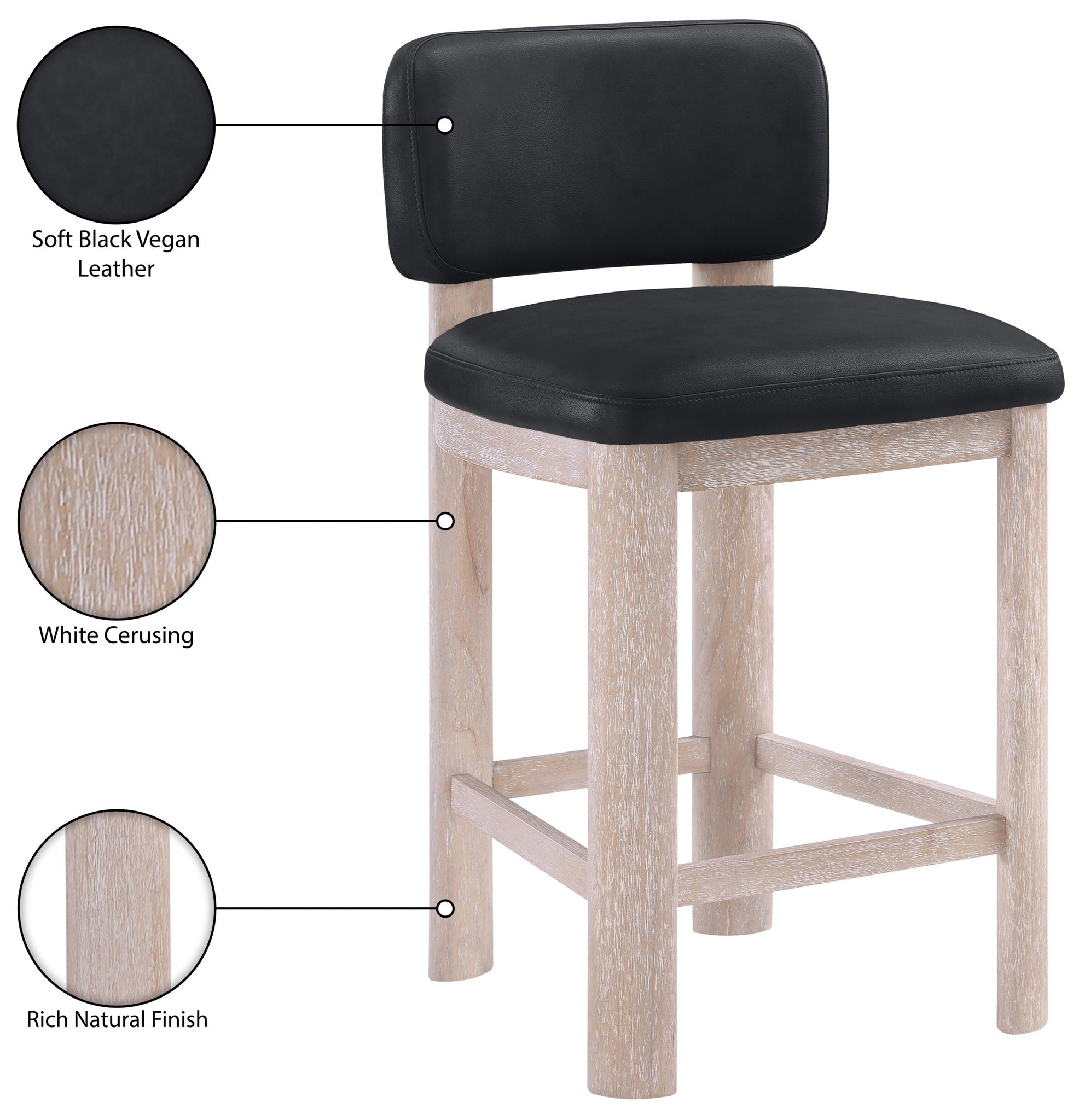 Paloma - Faux Leather Upholstered Counter Stool (Set of 2)