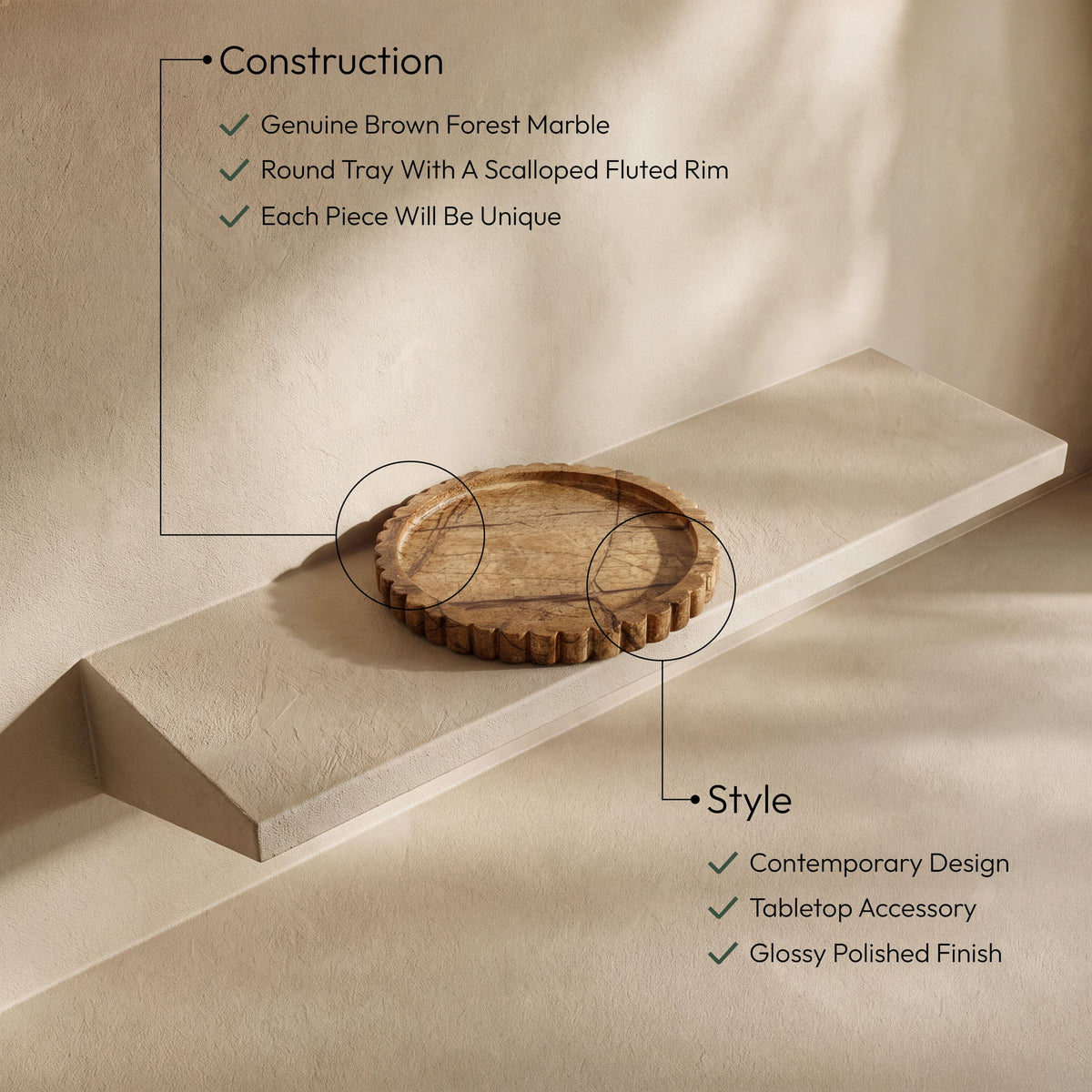 Lysander - Genuine Marble Tray