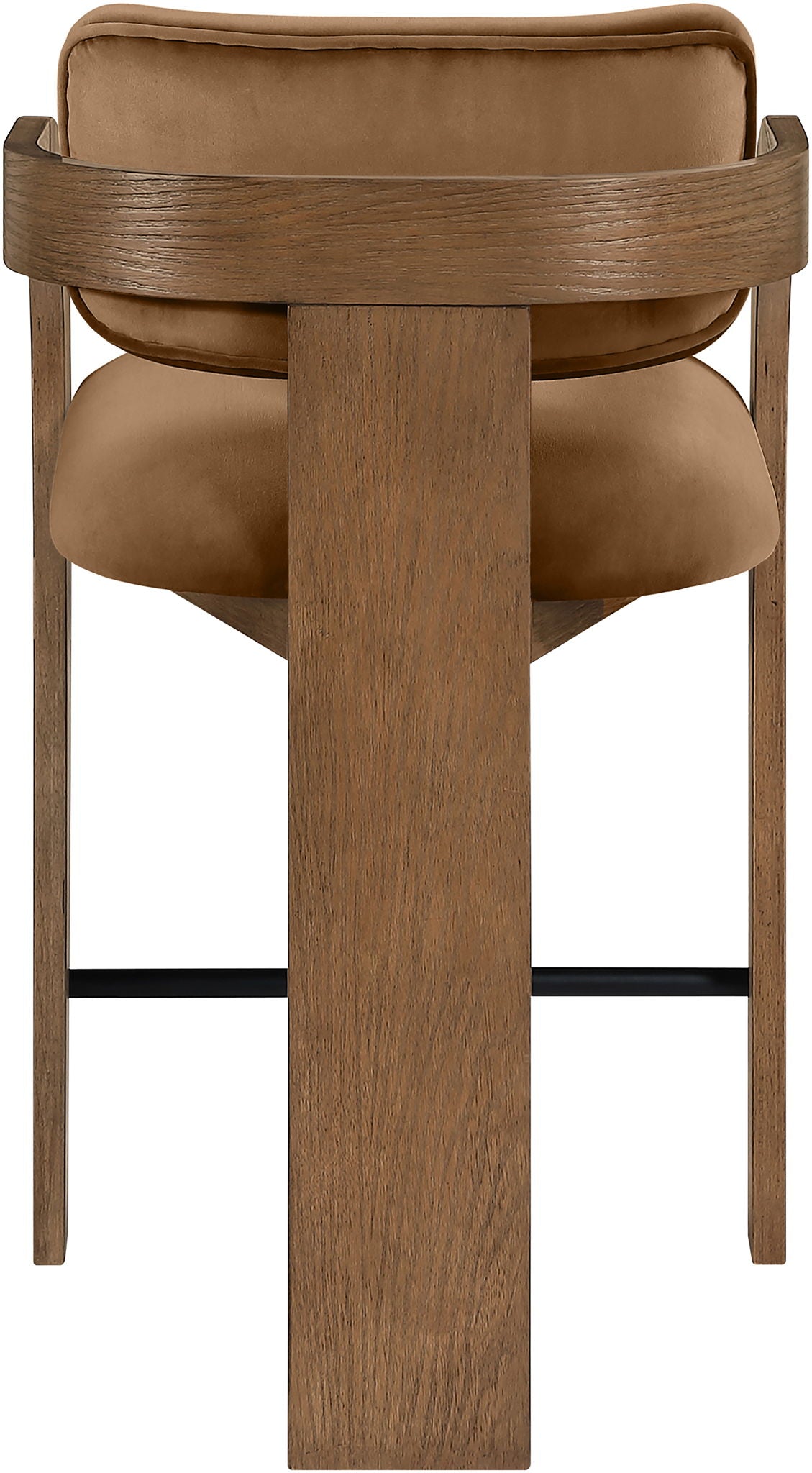Cedra - Velvet Performance Fabric Upholstered Counter Stool - Brown Frame
