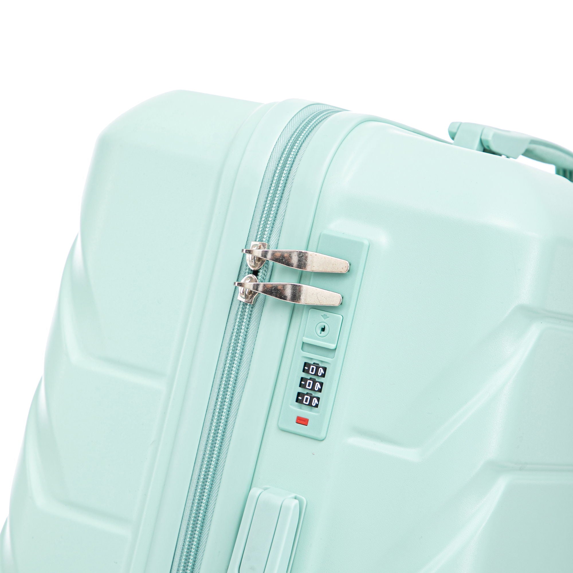 Hard Shell Luggage With Scratch Resistant Surface, 4 Wheels, Combination Lock & Side Hooks