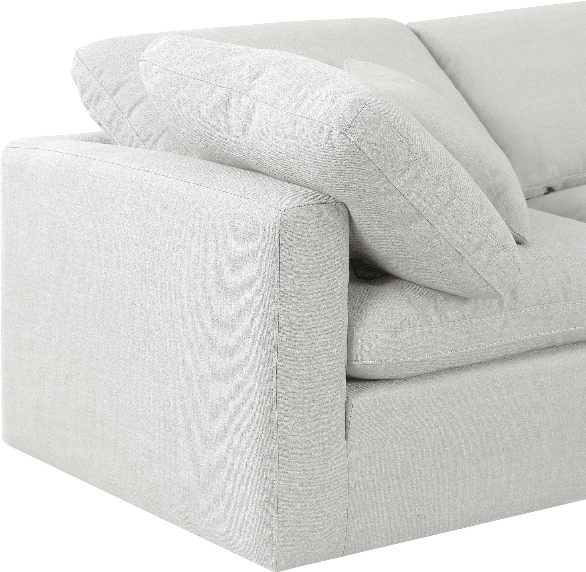 Indulge - Linen 6 Piece Modular Double Chaise Sectional - White