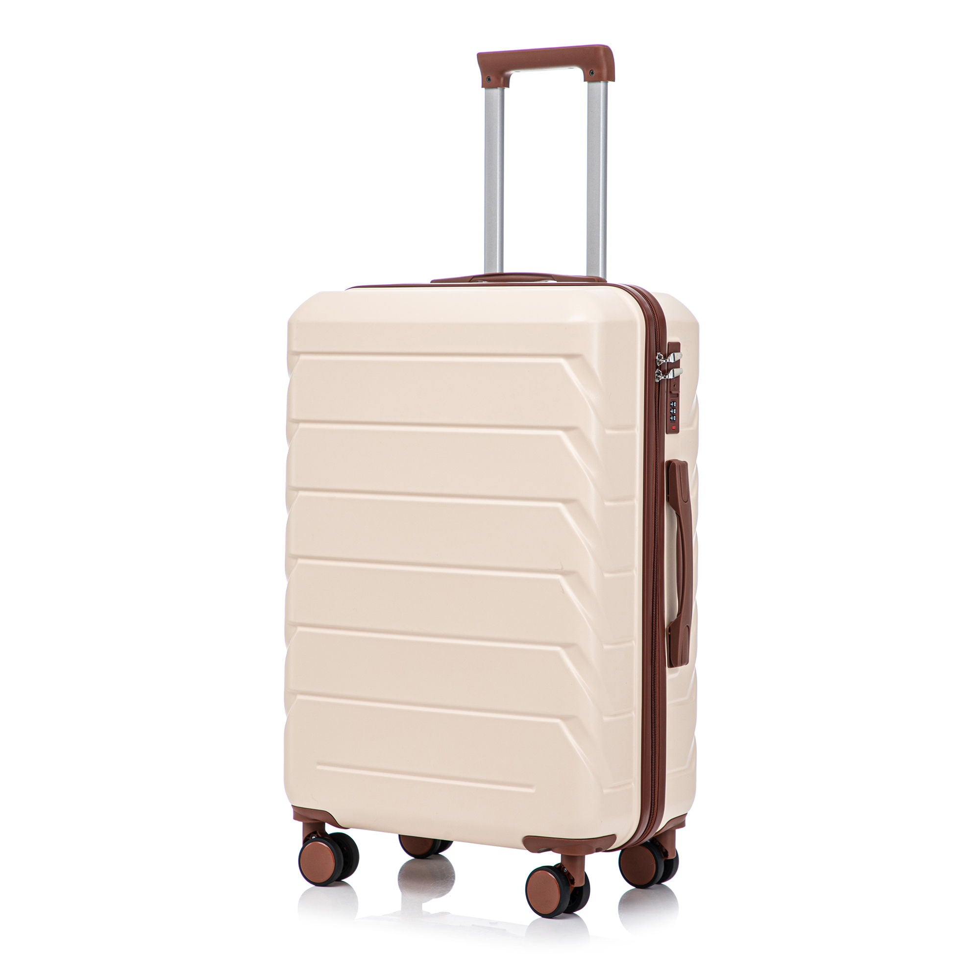 Hard Shell Luggage With Scratch Resistant Surface, 4 Wheels, Combination Lock & Side Hooks
