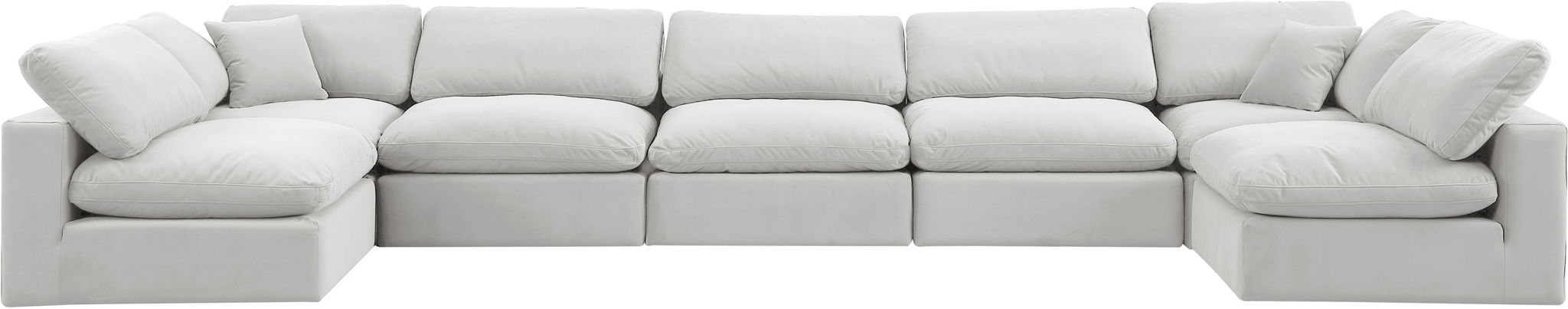 Comfy - 7 Piece Velvet Modular Armless Sectional