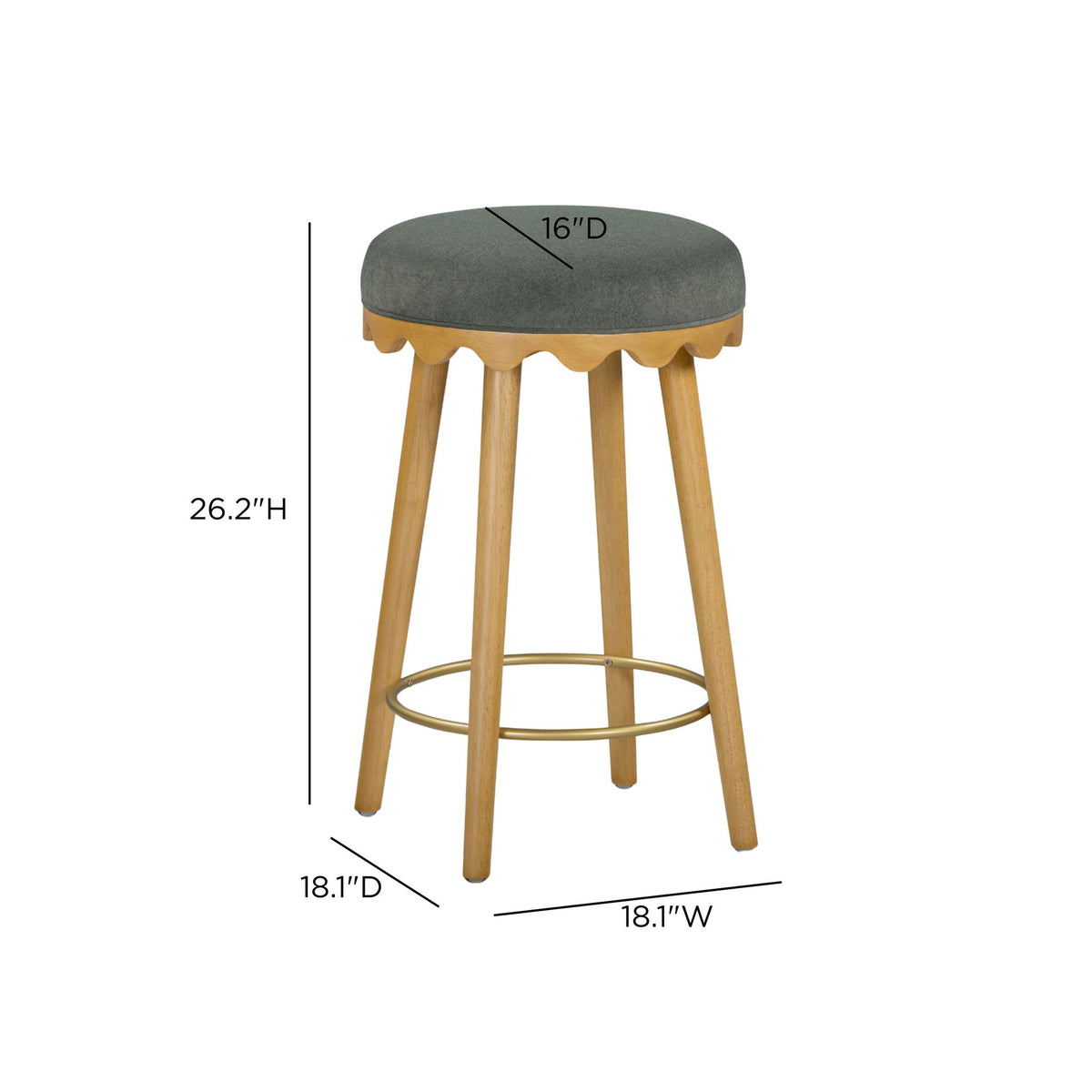 Oodle - Performance Vegan Mohair Stool