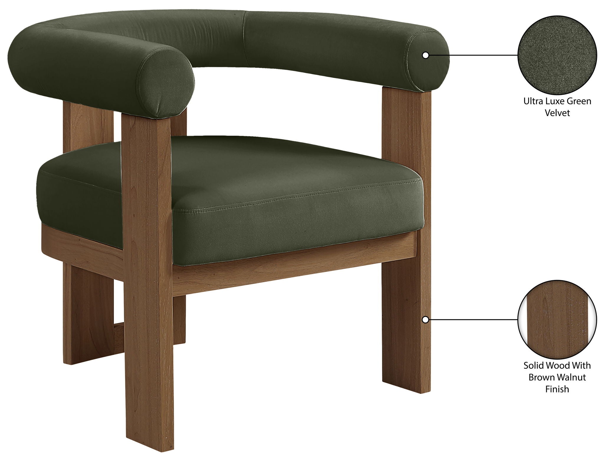 Arienzo - Performance Fabric Upholstered Accent Chair - Walnut Base