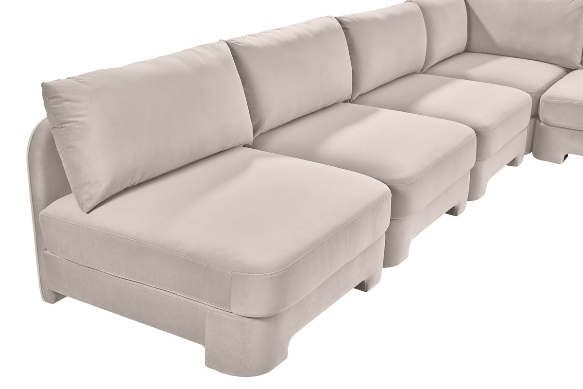 Hammond - Velvet Performance Fabric Upholstered 7 Piece Armless Sectional