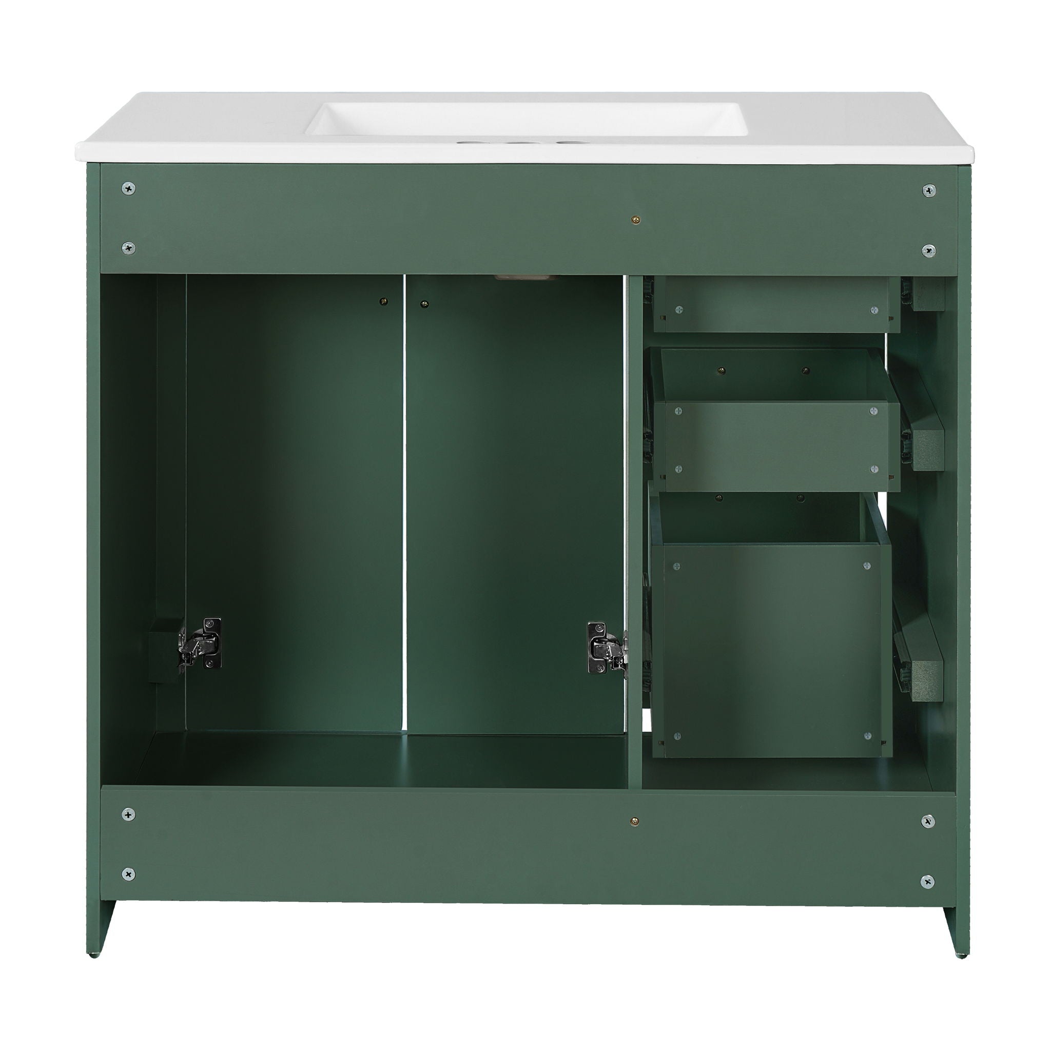 Bathroom Vanity With Sink Combo, Storage Cabinet, Freestanding Set With 3 Drawers & Soft Closing Doors