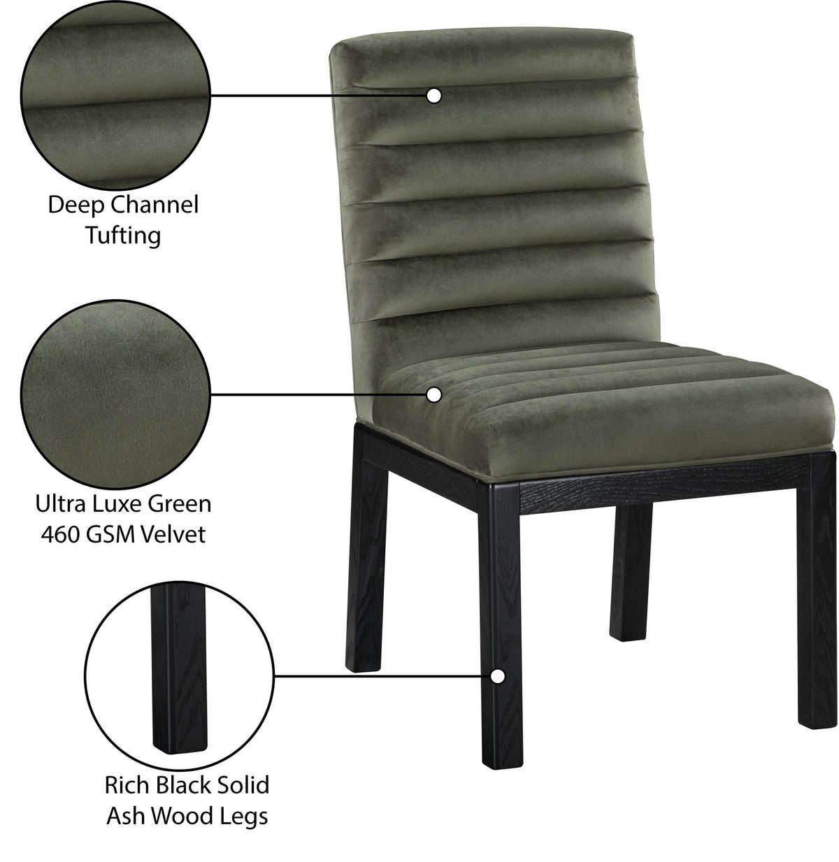 Evelyn - Dining Chair With Black Legs