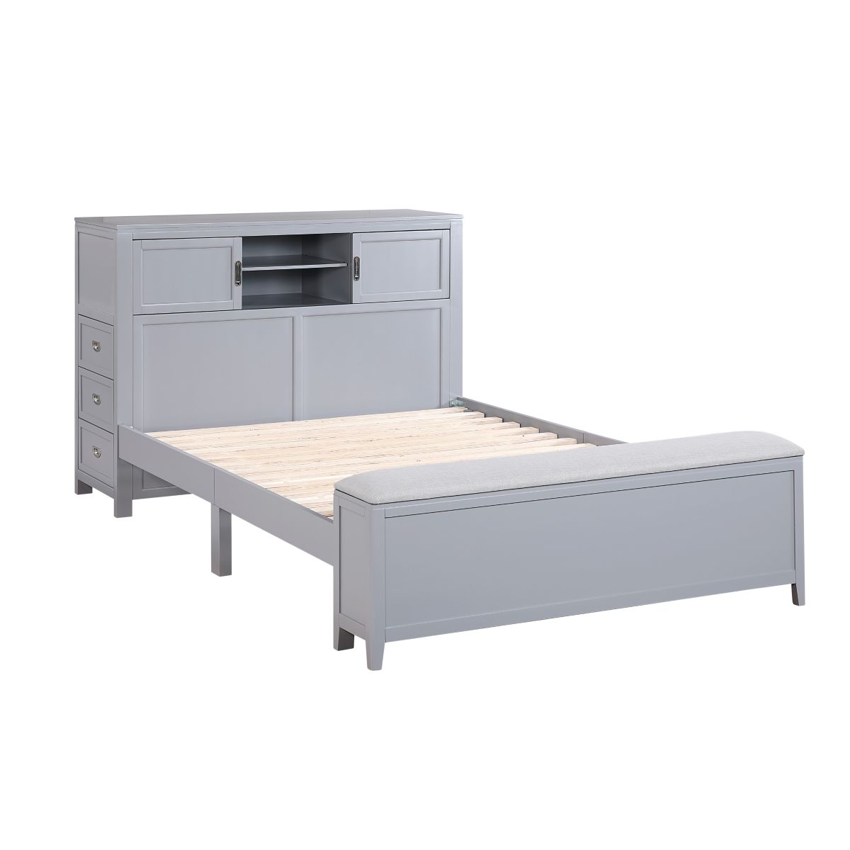 Sloane - Bookcase Bed With Hidden Desk, Stool And Storage Bench
