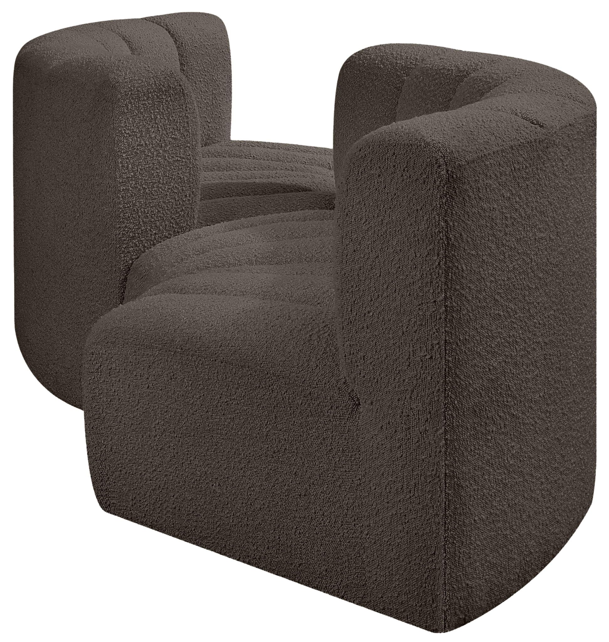 Arc - Boucle Fabric 4 Piece Curved Modular Sofa
