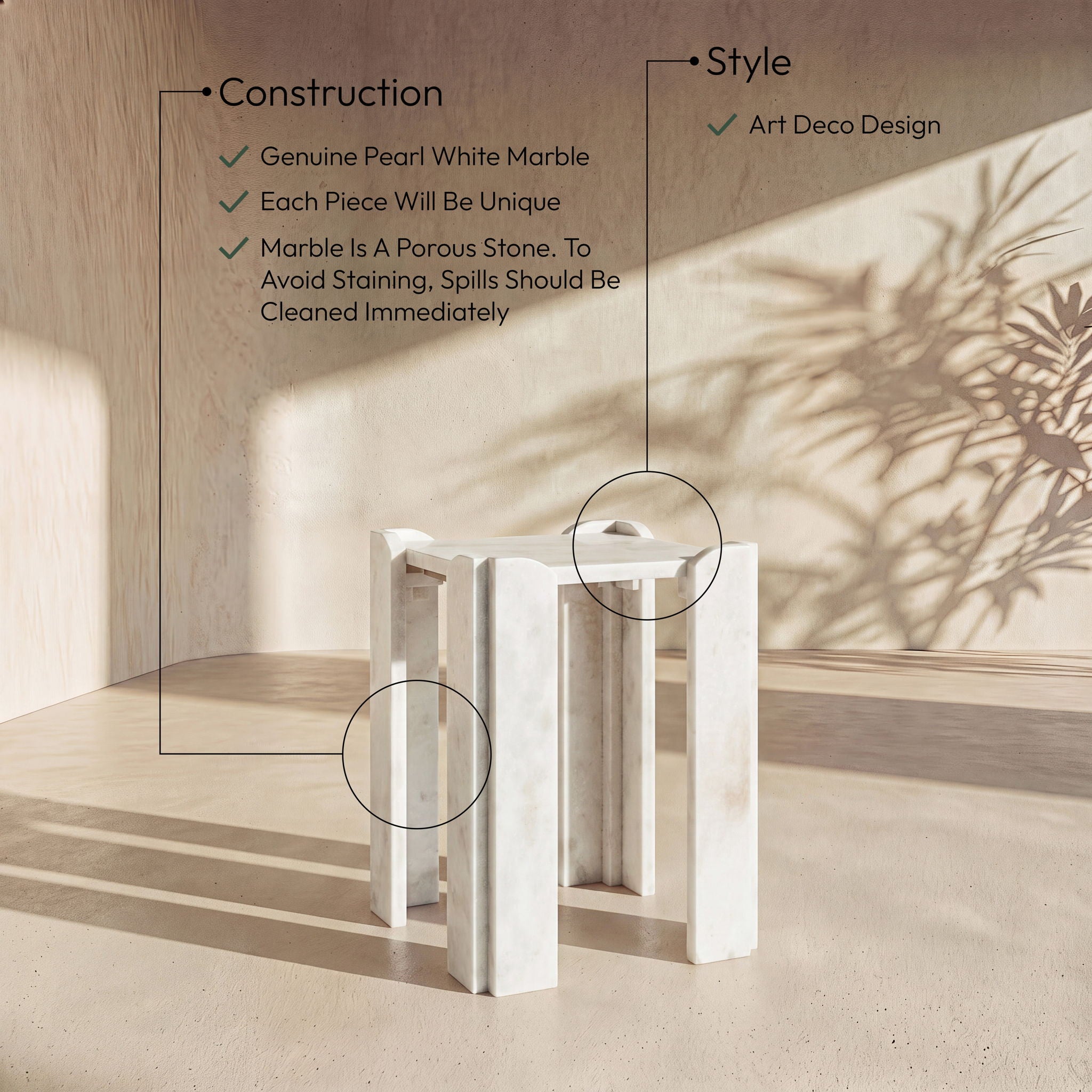 Ravello - Genuine Marble Table