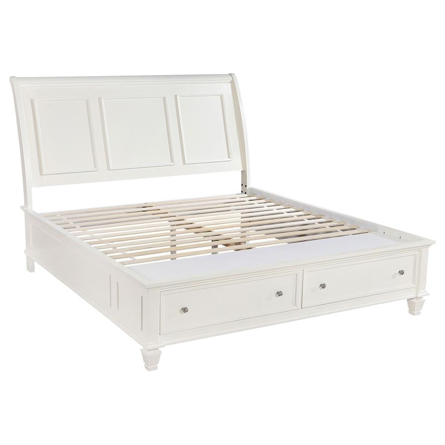 Sandy Beach 4-piece Eastern King Bedroom Set Cream White