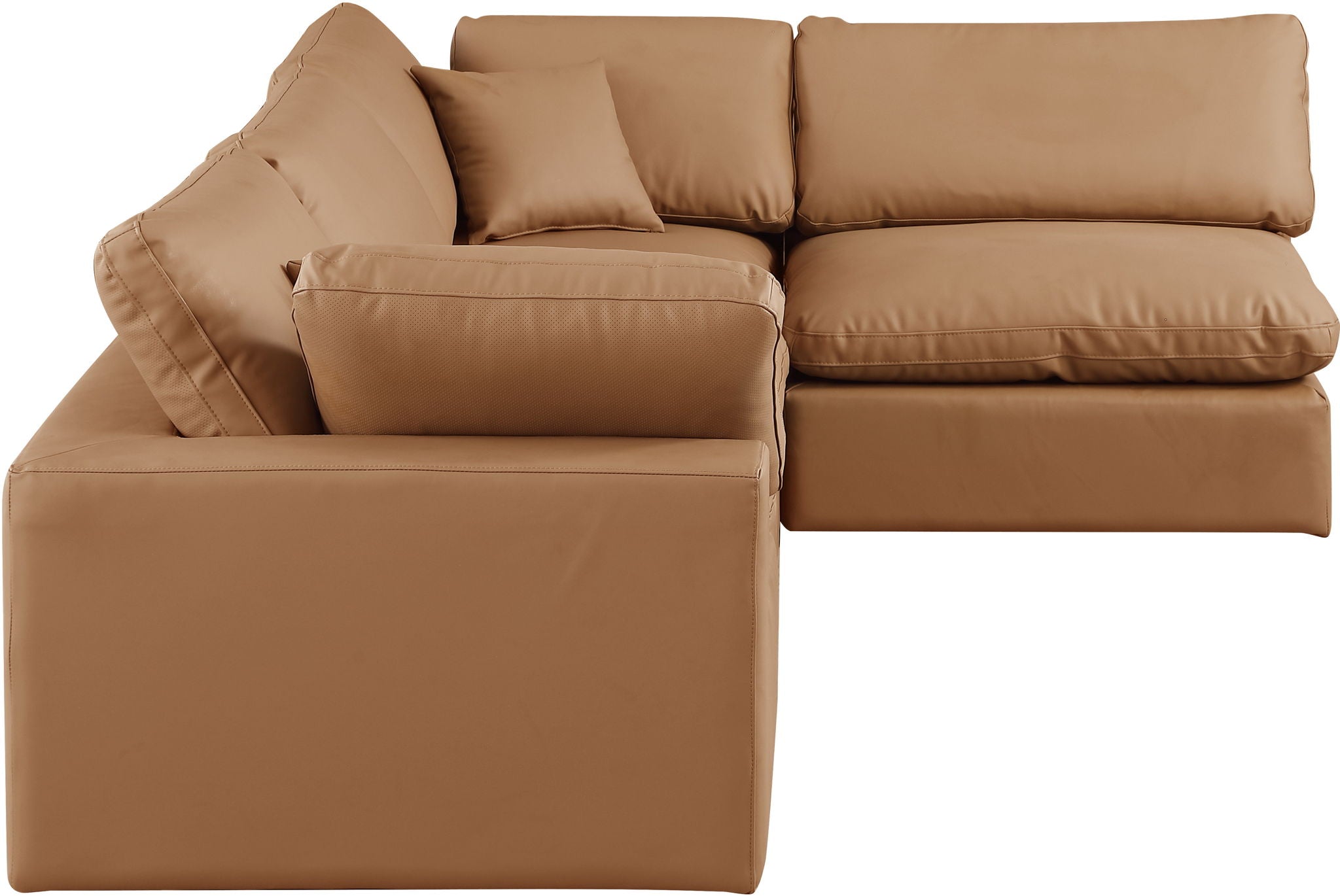Comfy - 4 Piece Faux Leather Modular Armless Sectional