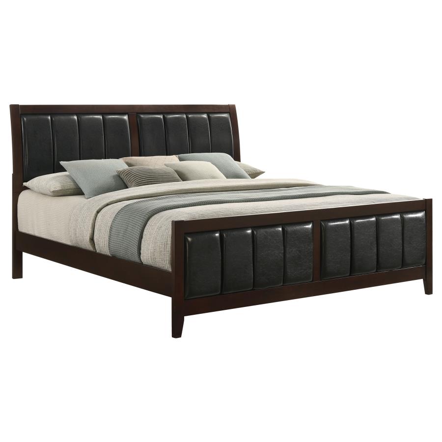 Carlton Wood Eastern King Panel Bed Cappuccino