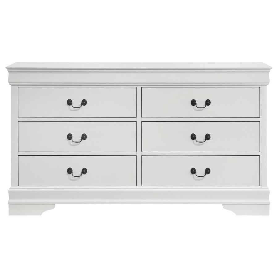Louis Philippe 6-drawer Dresser White