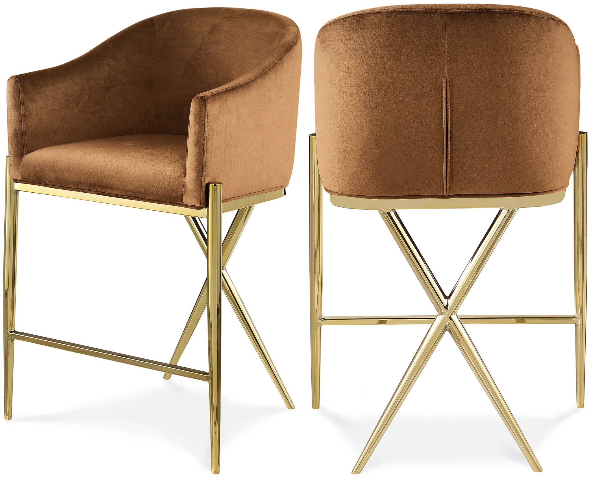 Xavier - Counter Stool with Gold Legs