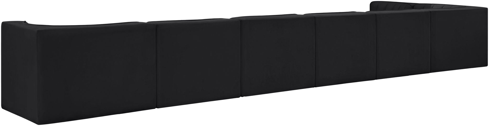 Rummi - Velvet Performance Fabric Upholstered 7 Piece Modular Sectional, L-Shaped (Right)