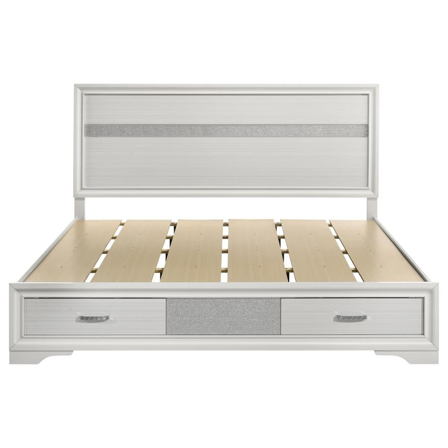 Miranda 51-inch Wood California King Storage Panel Bed White