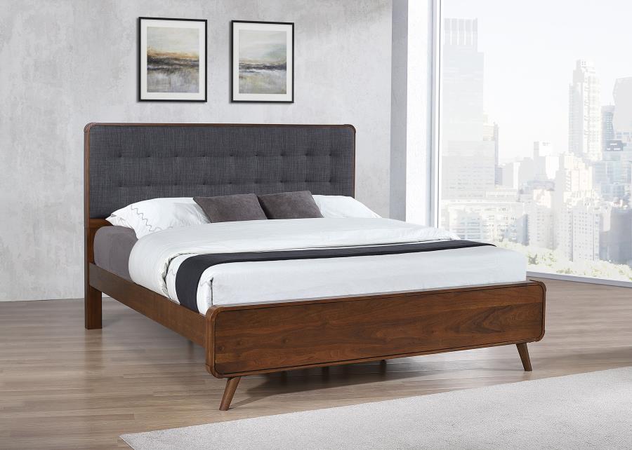 Robyn Wood Eastern King Platform Bed Dark Walnut