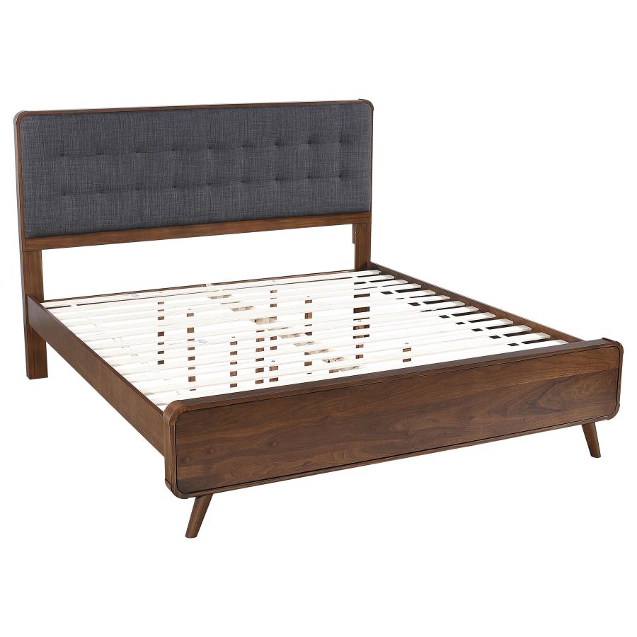 Robyn Wood Eastern King Platform Bed Dark Walnut